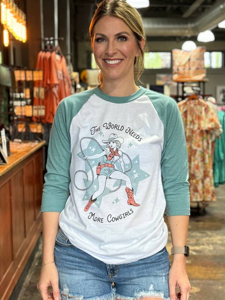 2730 World Needs More Cowgirls Tee for wholesale by J.Forks Designs