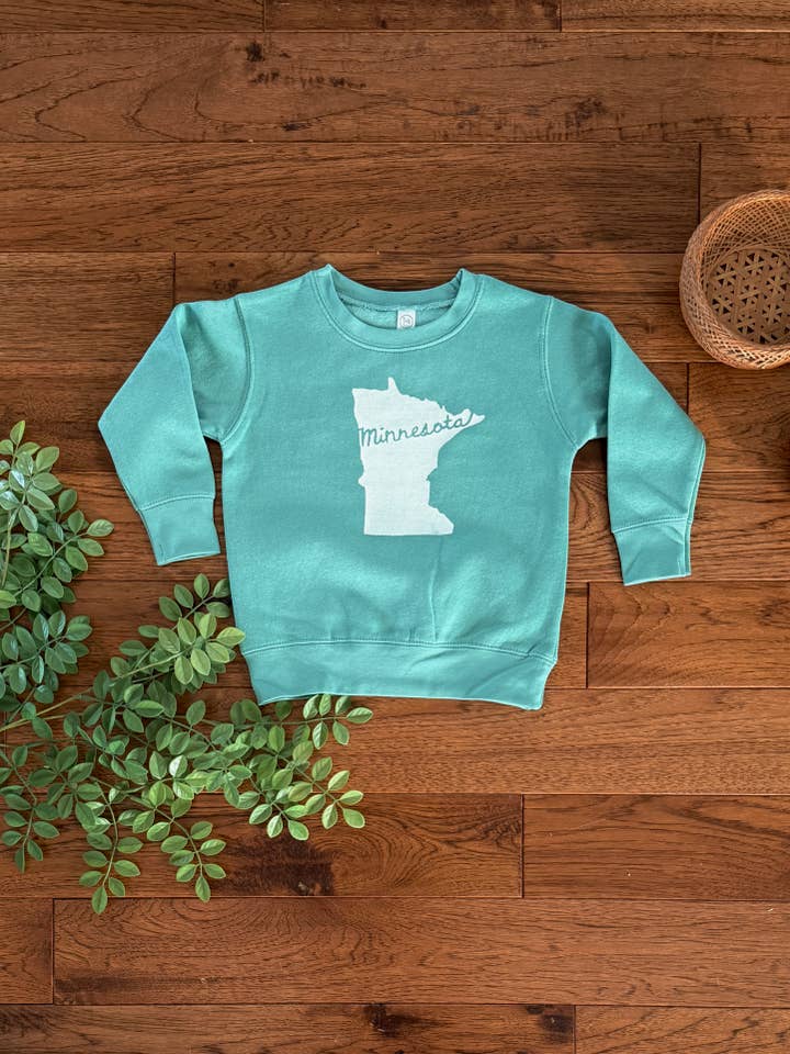 Peuter Minnesota Sweatshirt, Mintgroen voor wholesale door Birds Kept North