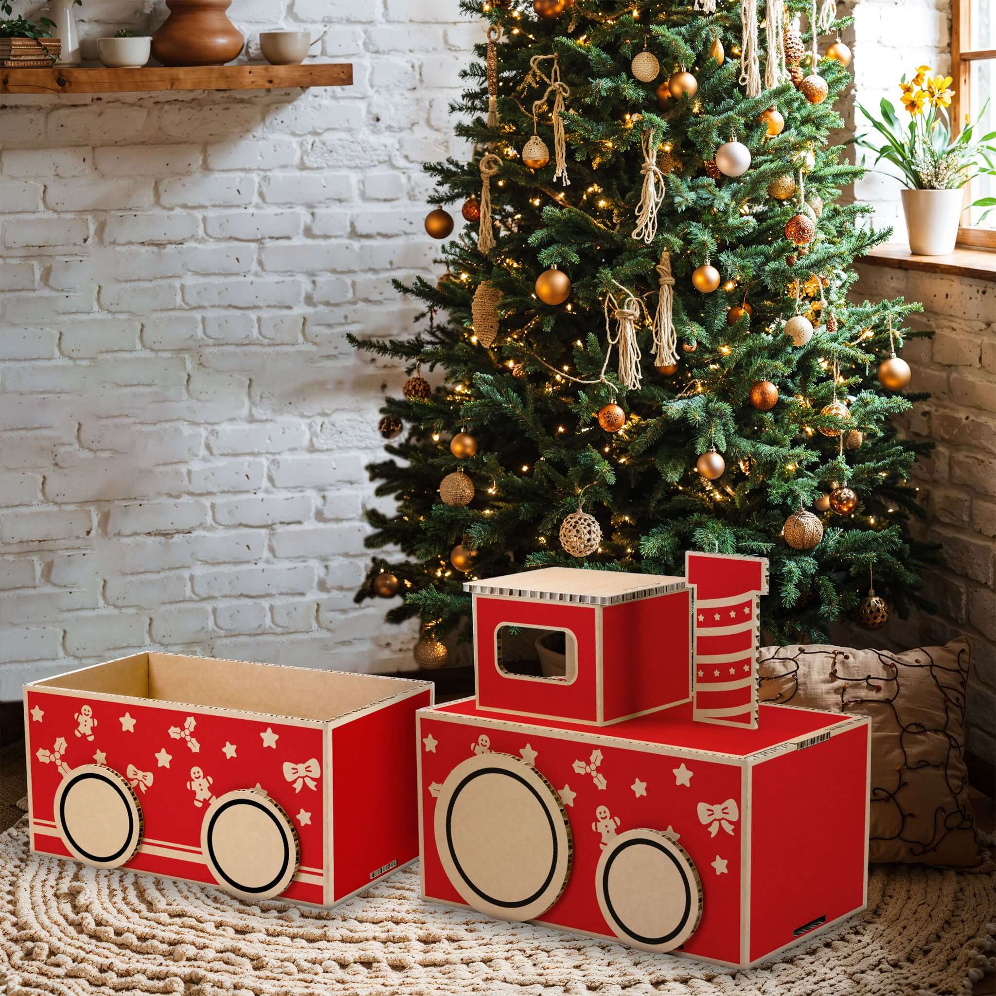 Rippotai – Engroshandel Julepynt – Miljøvenligt juletog i pap – tilpas lokomotiv og vogne5