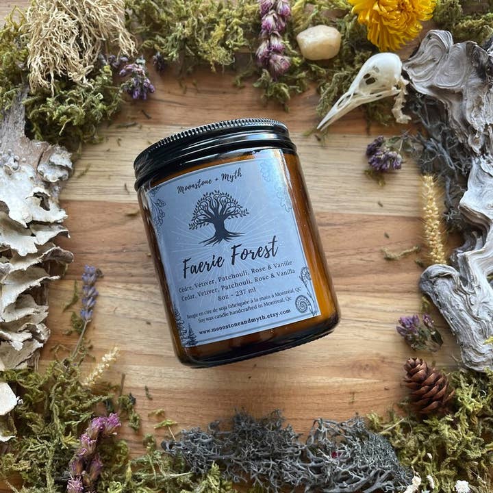 Moonstone and Myth - Wholesale Jar/Filled Candle - Faerie Forest, 100% soy wax scented candle3