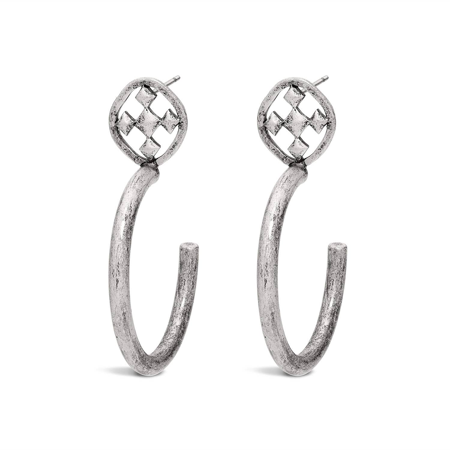 Gracewear Collection - Wholesale Hoop Earrings - Matte Shield Hoops0