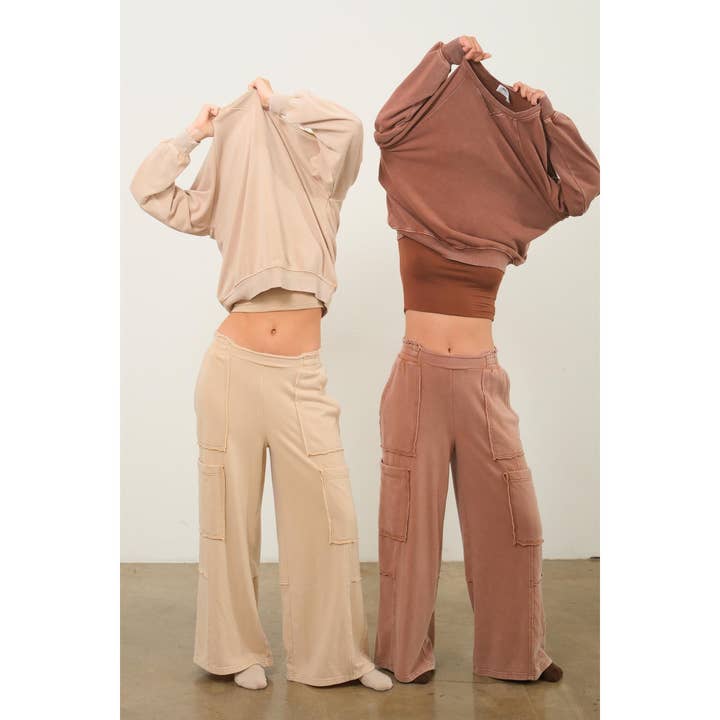 HYFVE - Wholesale Pants - Women's - DZ24E153-OVERSIZED UTILITY SWEATPANTS