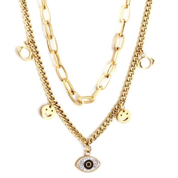 All Seeing Eye and Smileys Necklace for wholesale by Fantastico Fans UK Limited