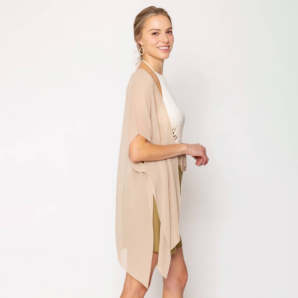 Sensibling Corp. - Wholesale Poncho - Women's - Solid Chiffon Ruana Poncho17