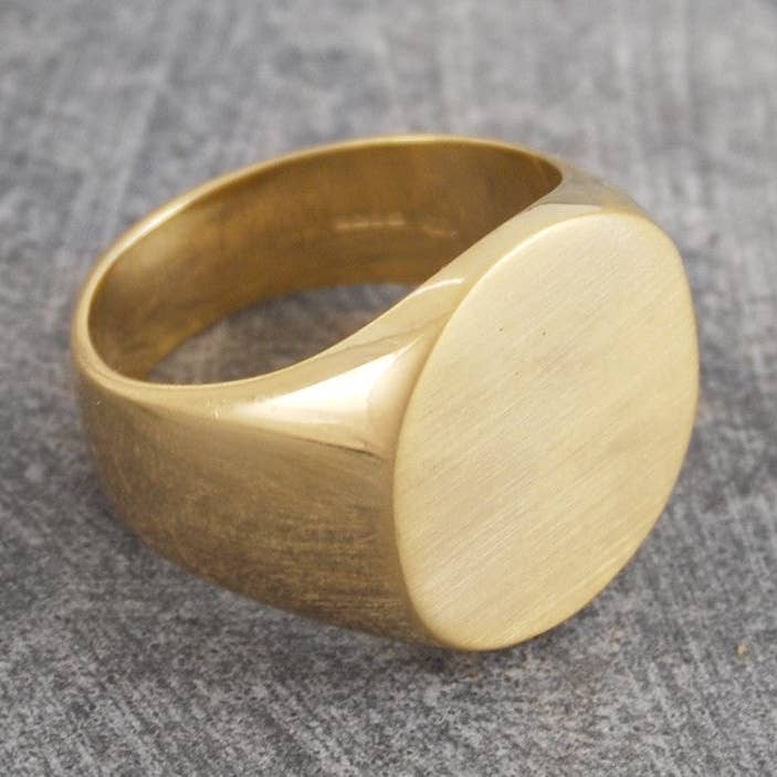 Round Signet Gold Ring for Men for wholesale by Otis Jaxon London