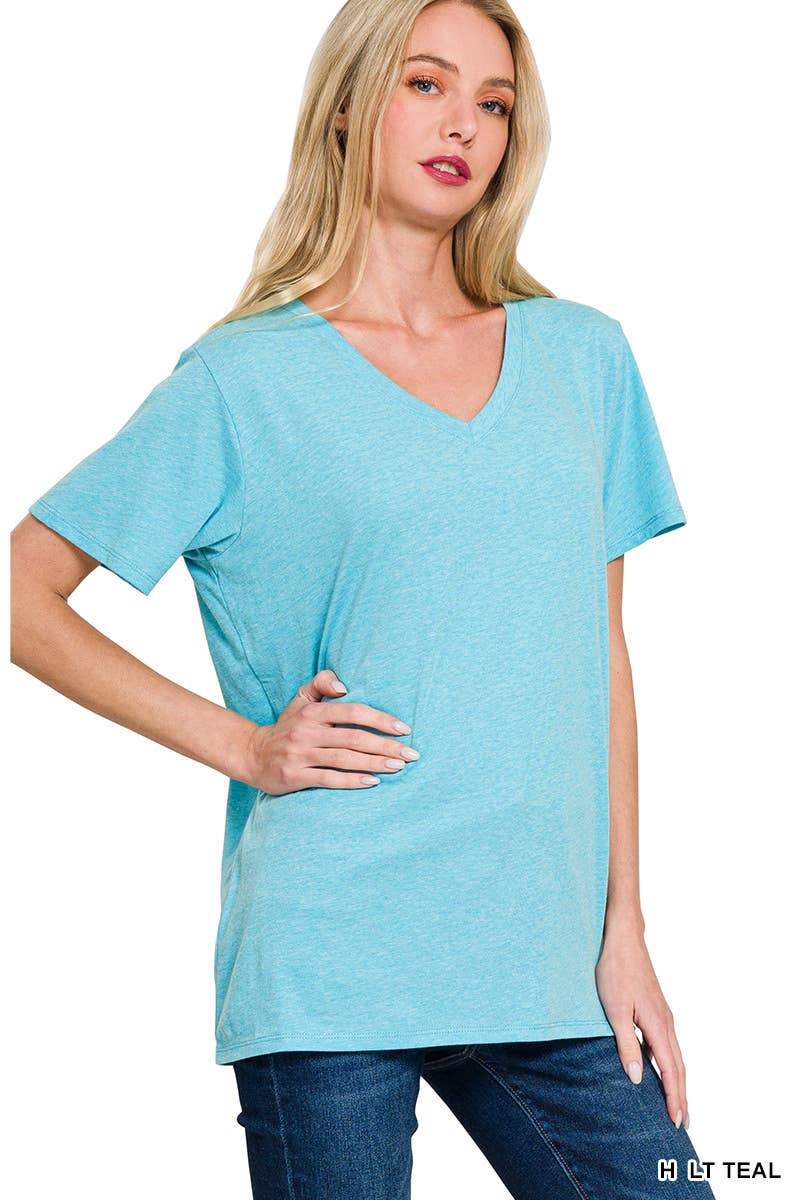 42POPS - Wholesale T-Shirt - Women's - `.Cotton Short Sleeve Boyfriend  V Neck Tee5