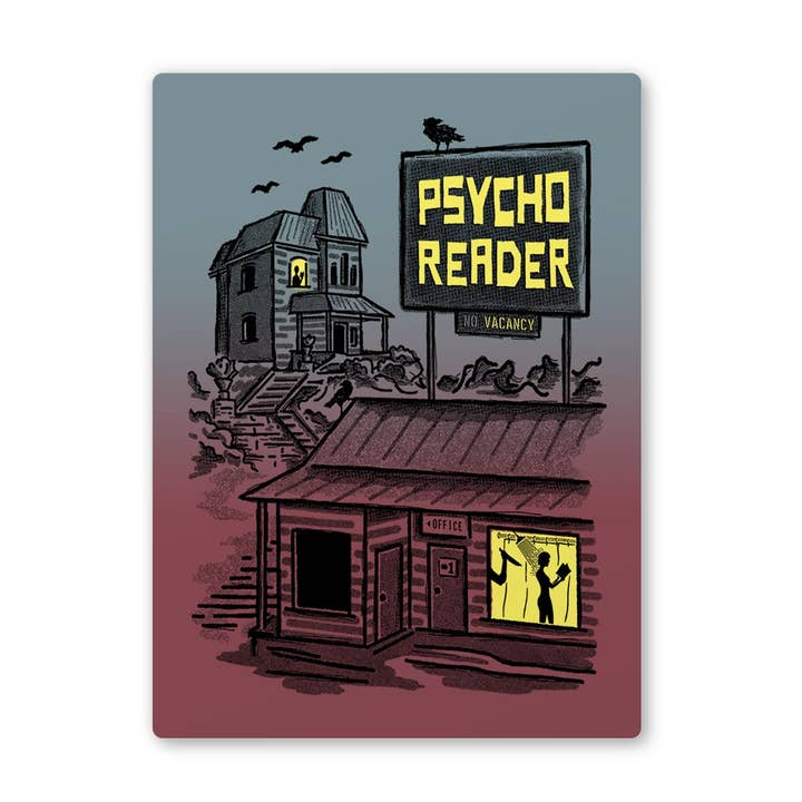Psycho Reader Sticker for wholesale by Fables & Tales Co.
