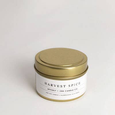 Beverly and 3rd Candle Co. - Wholesale Travel Candles - Harvest Spice 4oz Travel Tin - Soy Candle2