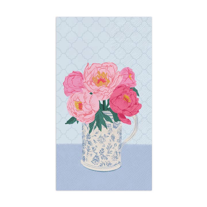 Bouquet on Blue Guest Towels for wholesale by Studio Oh!