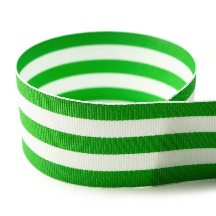 WH Hostess Social Stationery – wholesale Ribbon – Gift wrapping – Preppy Striped Grosgrain Ribbon | Green