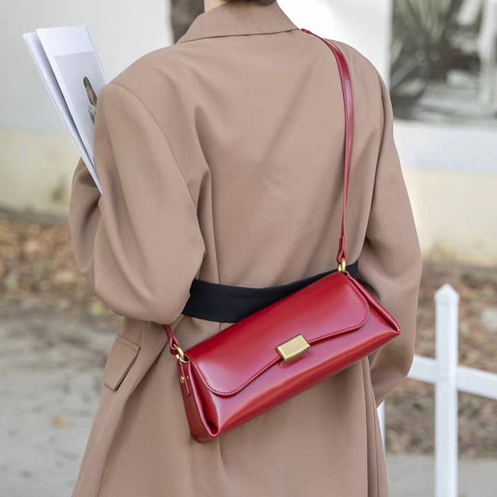 Sook Stainable – Engroshandel Skuldertaske – til kvinder – Ægte læder kuvert baguette taske16