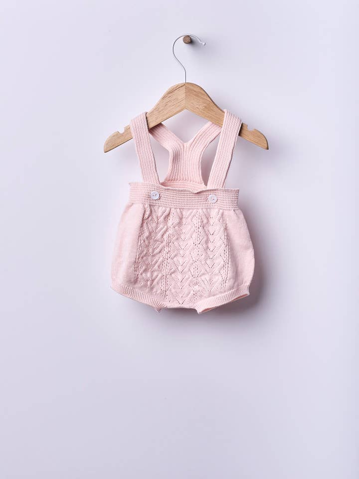 Wedoble: sustainable children's fashion - Wholesale Overalls - Baby - Shoulder straps shortie knitted in organic cotton | ROMANTIC SPRING DAY