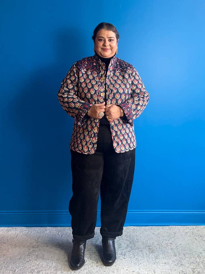 HAPPY HATTI - Wholesale Jacket - Women's - Reversible Jacket - Navy Blue Red5