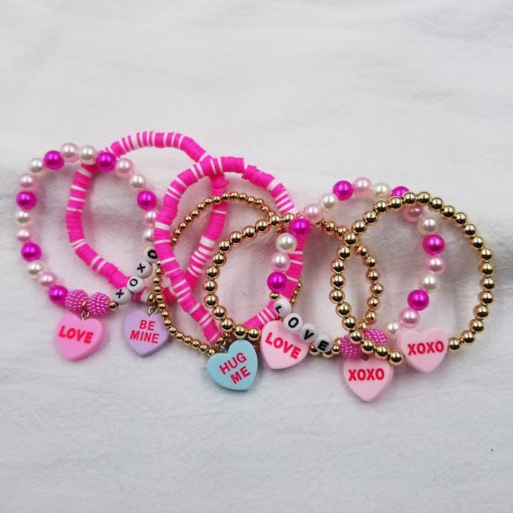 AMORE XOXO ABBRACCIAMI SII MIO Bracciale Cuore Heishi per la vendita all'ingrosso da parte di ENA Jewelry