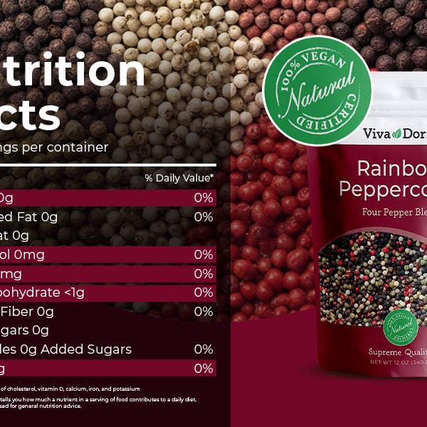 VIVA DORIA INC. - Wholesale Pepper/Peppercorns - Rainbow Peppercorns Blend For Grinder Refill4