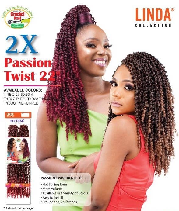 MI Hair Distribution - Wholesale Hair Extensions - PASSION TWIST 2X 22 INCHES 2 BUNDLES/PACK LINDA COLLECTION