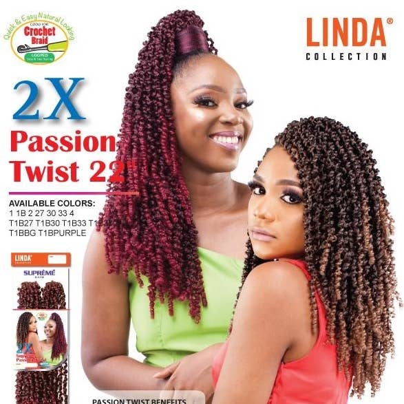 MI Hair Distribution - Wholesale Hair Extensions - PASSION TWIST 2X 22 INCHES 2 BUNDLES/PACK LINDA COLLECTION0