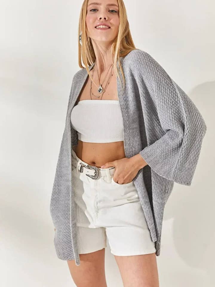 Batwing Sleeve Cozy Cardigan for wholesale by Hoxton Gal