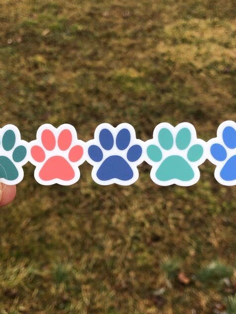 Pegatina con estampado de pata, huellas de patas, pegatinas de perro, estampado de pata de perro, para venta al por mayor de Rowdy Rescues