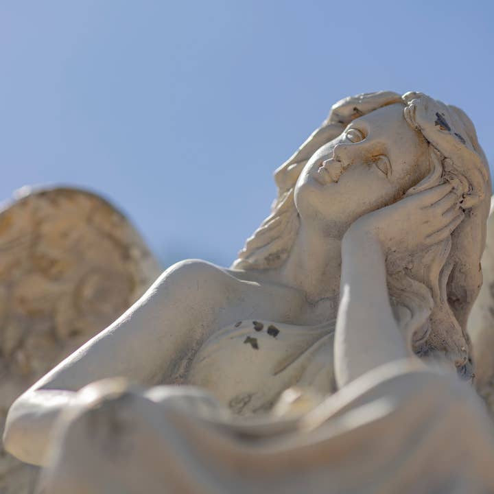 Zaer Ltd. International - Wholesale Outdoor Ornament/Decor - 30.7" T MGO Angel Statue Sitting on Pillar- 2 Options