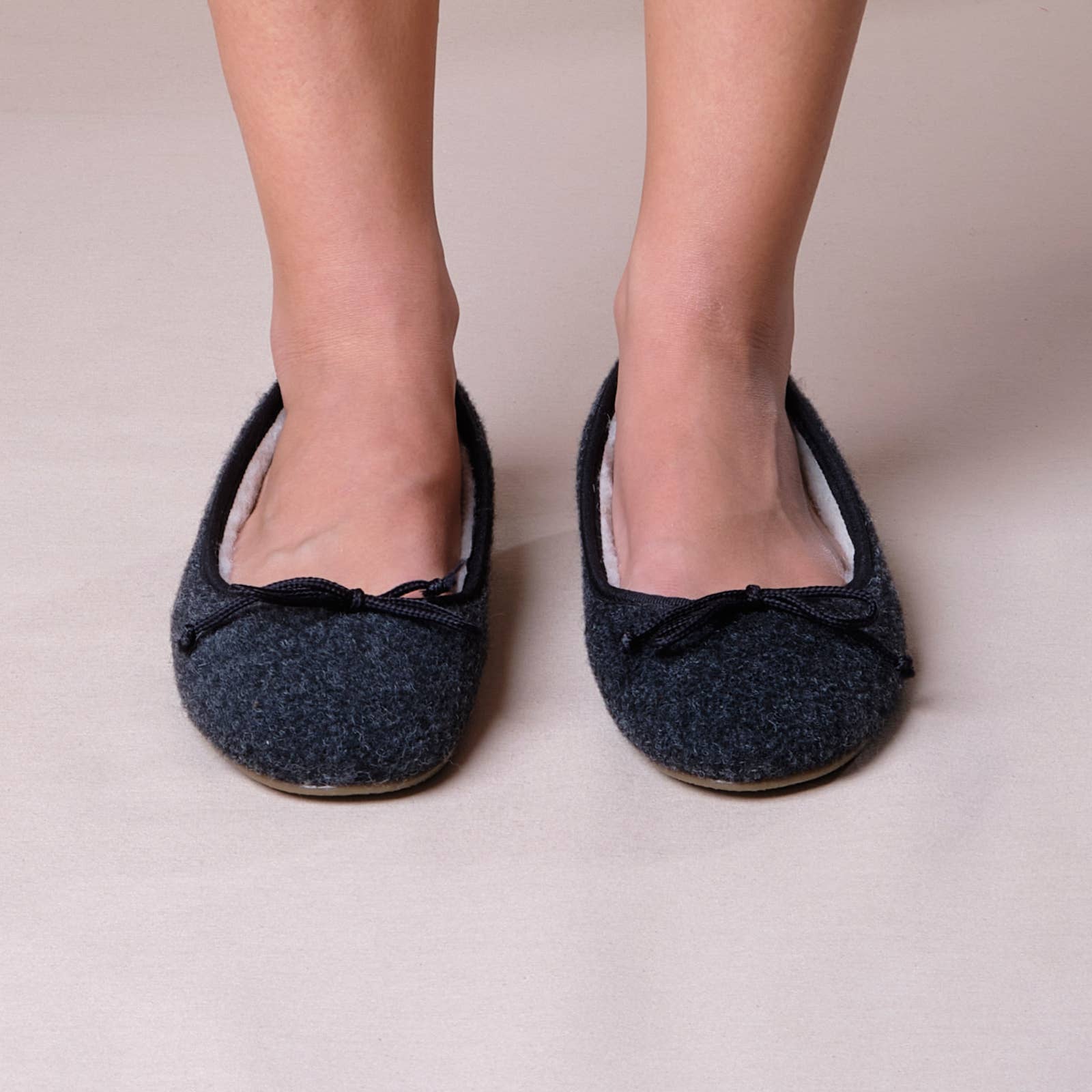 HAIKON HADA - Wholesale Slippers - Women's - Ballerina slippers for home Anthracite Black3