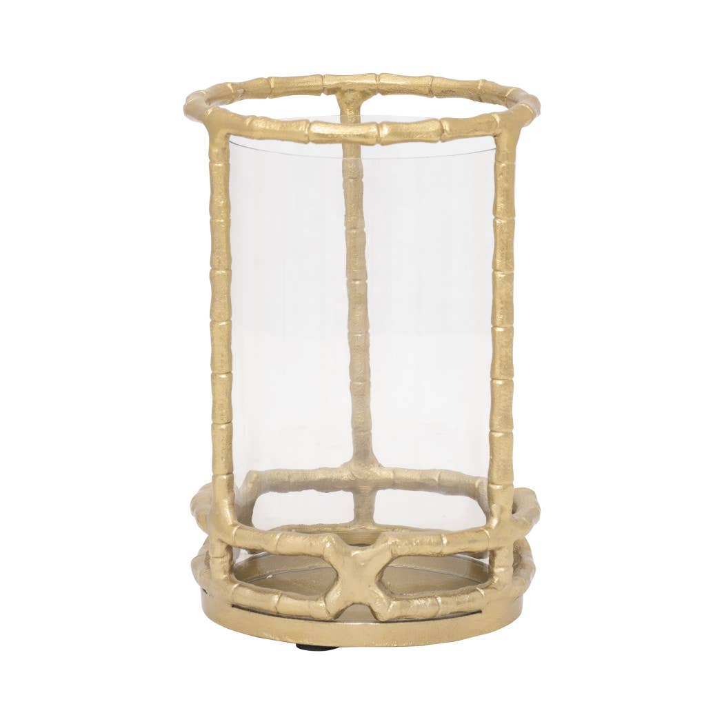 Sagebrook Home - Wholesale Candle Holder - Hurricane Candle Holder - Gold Metal Cylinder Modern, 9 in.5