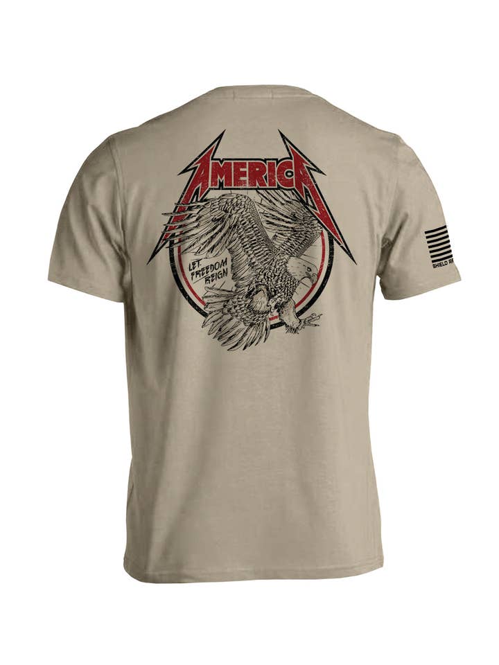 Shield Republic LLC - Wholesale Screen Printed T-Shirt - Men's - America Let Freedom Reign