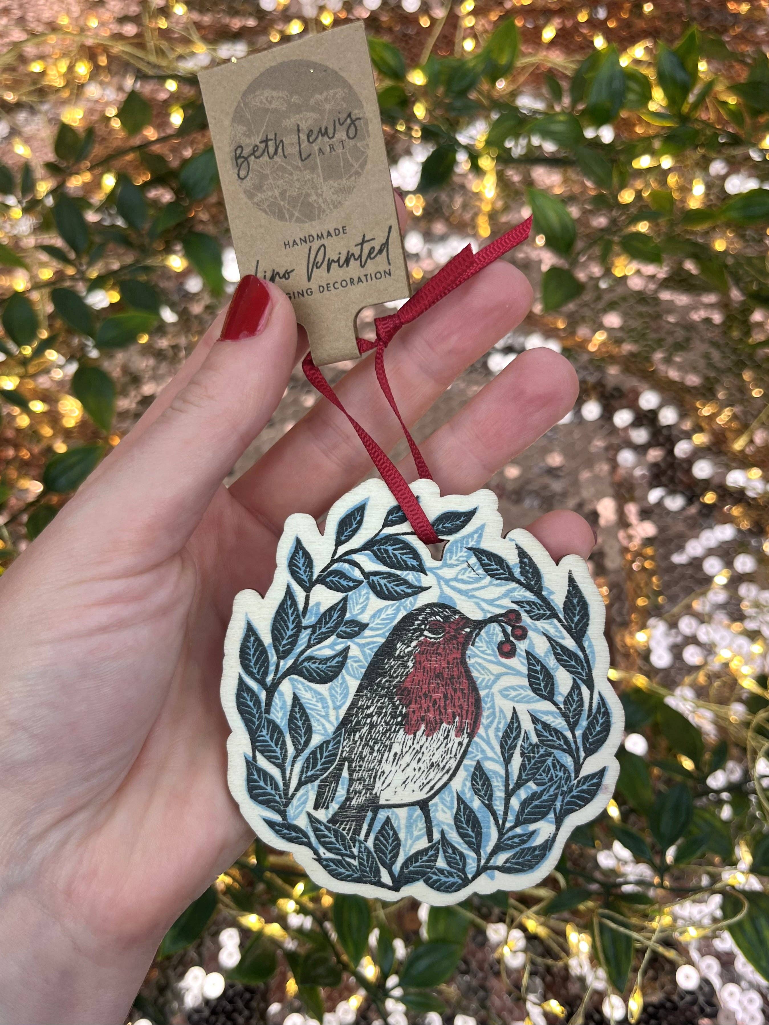 Beth Lewis Art - Wholesale Ornament - Wooden Tree Decorations21