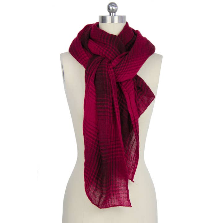 Veroma Gifts - Wholesale Scarf - Women's - Two Toned Faded Plaid Scarf15