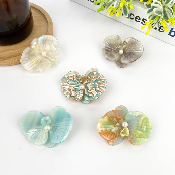 TheDivaSoap - Wholesale Hair Clip - Women's - 3D Phalaenopsis Hair Claw Clip, Elegant Acetate Hair Clip