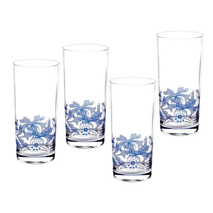 Spode Blue Italian Set of 4 Highball Glasses for wholesale by Portmeirion, Spode, Pimpernel, Nacthmann, Wrendale Designs