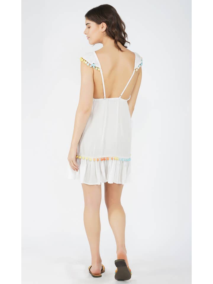 America & Beyond - Vente Robe – femme - Mini-robe Fun Pom Pom Confetti