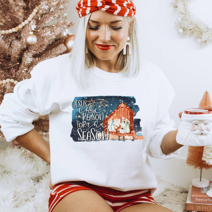 Jesus Is The Reason for The Season Christmas Sweatshirt for wholesale by Londas Trendy Tees