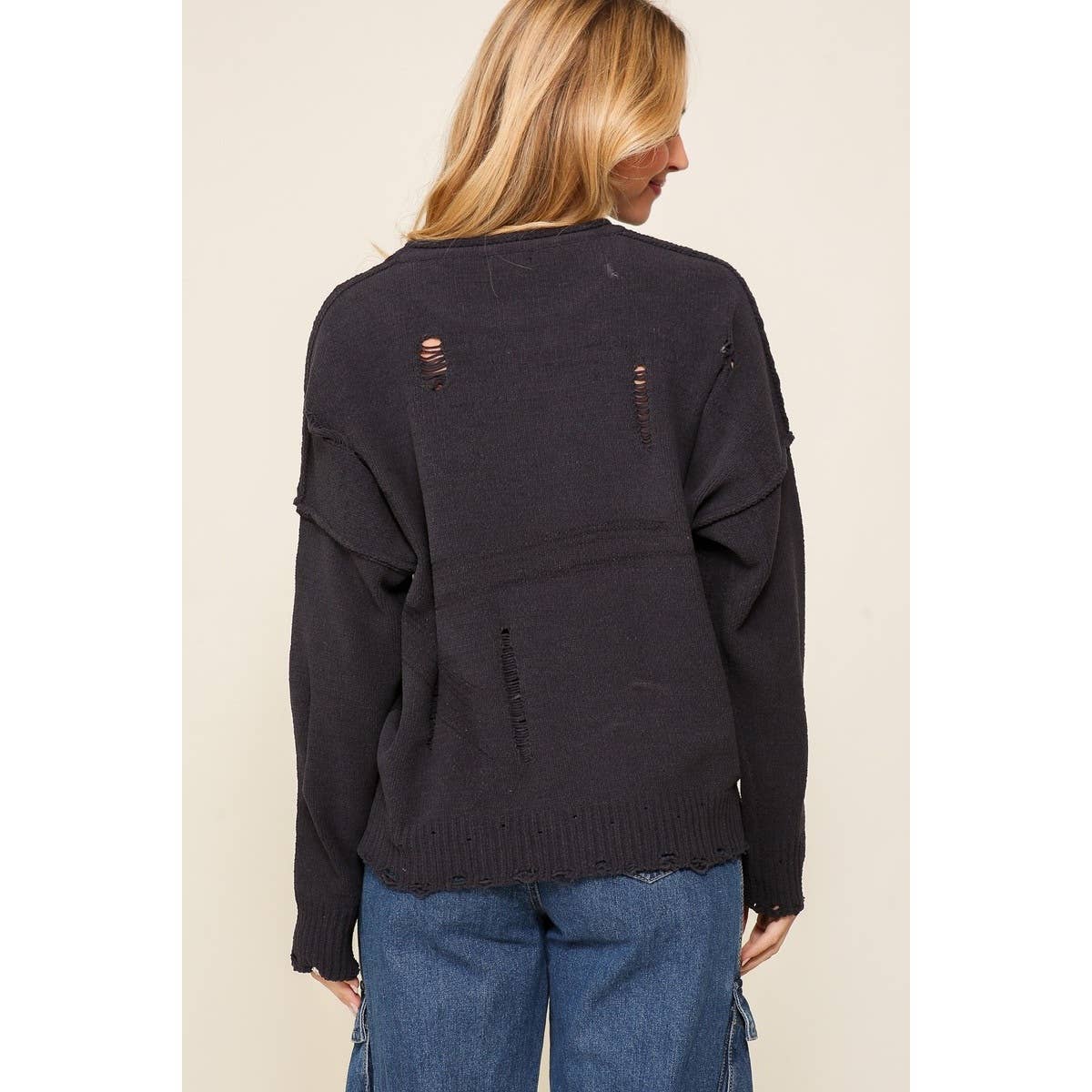 Apolline - Venta al por mayor Jersey de punto - Mujer - suéter de punto con bandera americana desgastado2