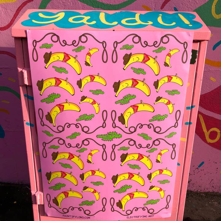 PaintsPylons - Wholesale Flat Wrap - Cowboy Banana Wrapping Paper - 10 Sheets