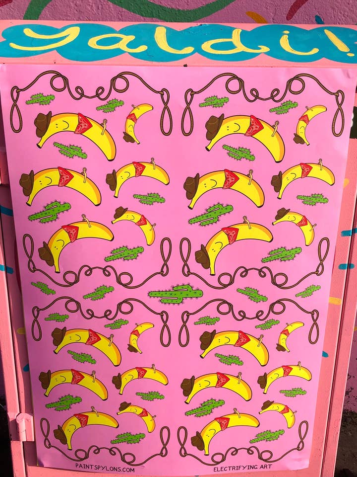 Cowboy Banana Wrapping Paper - 10 Sheets for wholesale by PaintsPylons