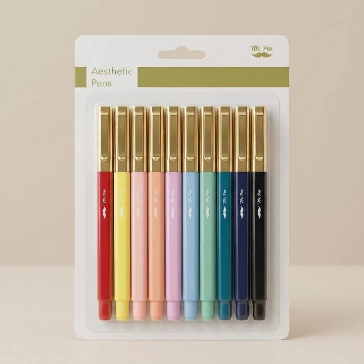 M. Pen Stylos Esthétiques Assortis, Pack de 10, Séchage Rapide pour la vente par Mr. Pen