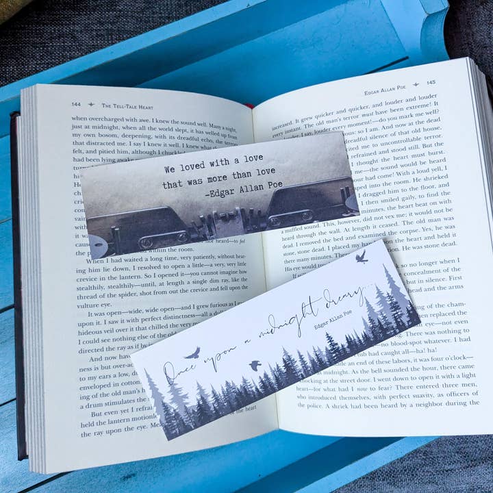 Edgar Allan Poe Bookmark for wholesale by The Book Nerd Fox