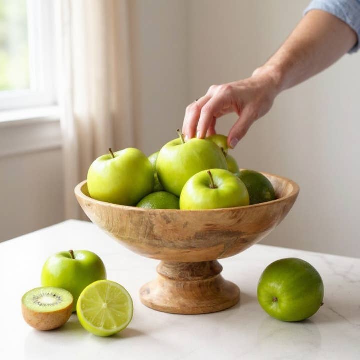Made Market Co. – wholesale Decorative plate/dish/bowl – Classic Wood Pedestal Bowl5