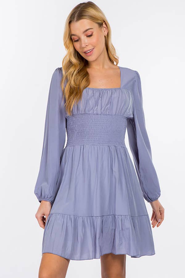 Hesperus - Wholesale Dress - Women's - Smocked Waist Square Neck Dress22