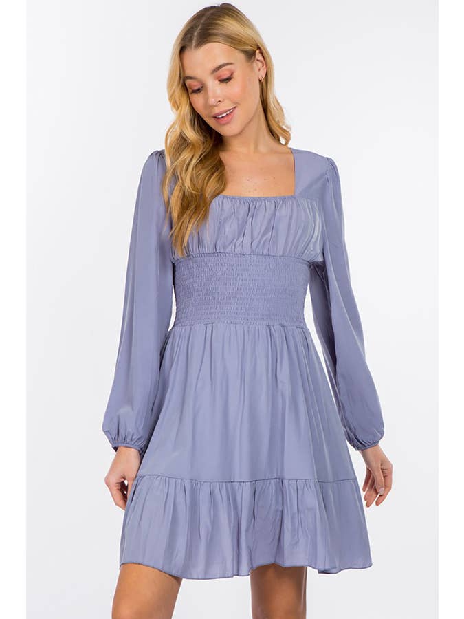 Hesperus - Wholesale Dress - Women's - Smocked Waist Square Neck Dress22