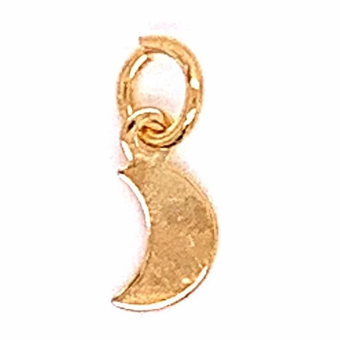18K Gold Filled Small Hanging Moon Charm, Gold Filled Celestial Moon, Tiny Moon Charms, Moon For Bracelets, Bulk Wholesale Charms for wholesale by The Bead Bazaar