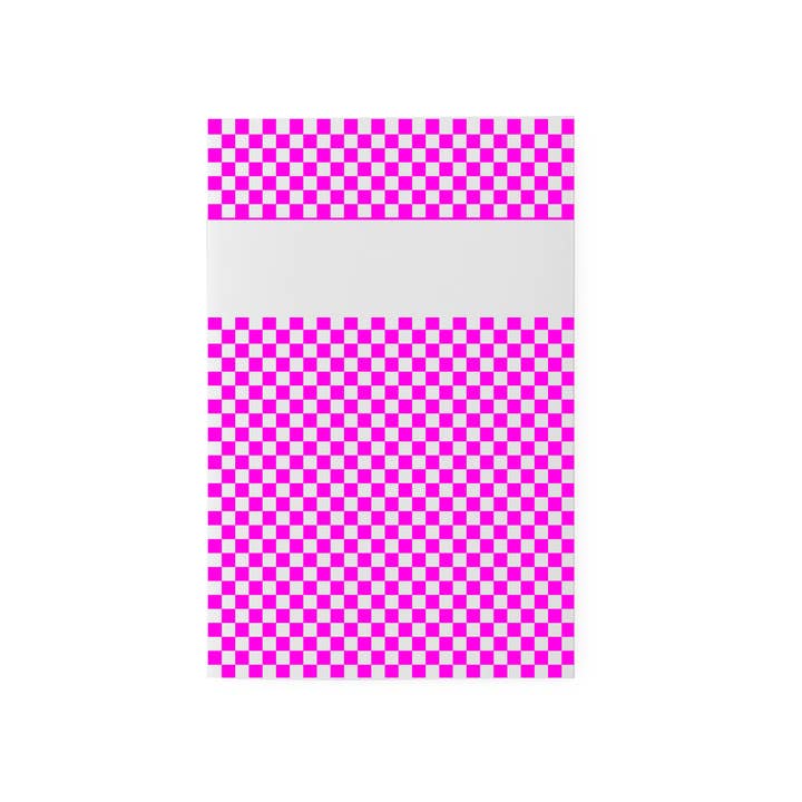 fluorescent pink checkered notebook - Pantone 806 for wholesale by Supereditions