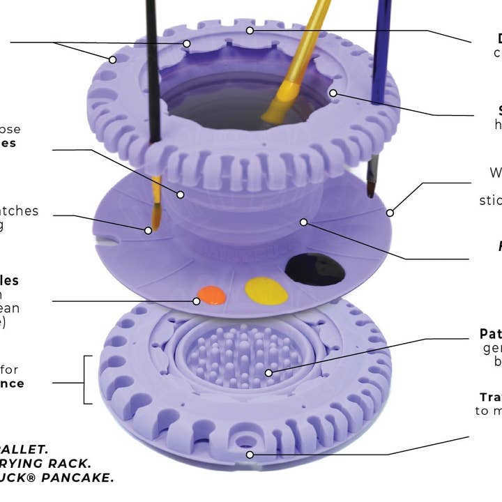 Paint Puck - Vente Porte-pinceaux/rangement pour pinceaux - CollapsiBowl™ - Palette portable, nettoyeur de pinceaux et organisateur8