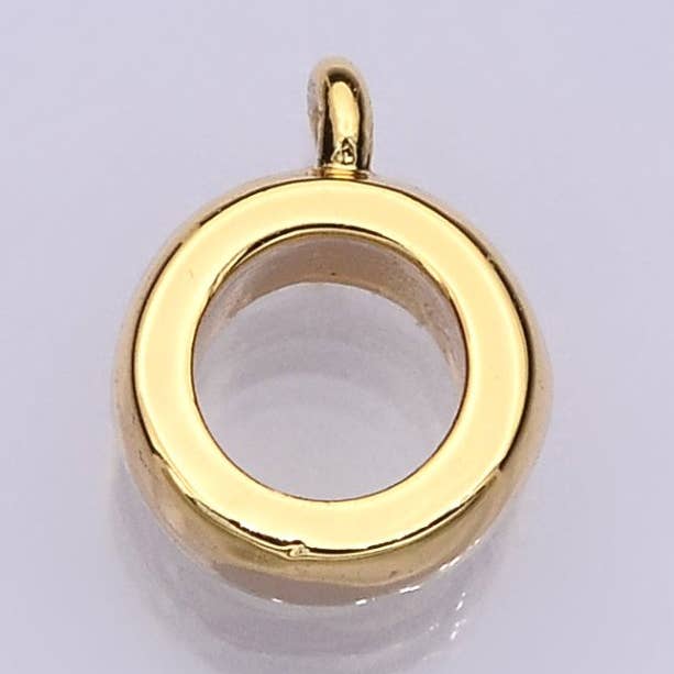 14K Gold Filled Open Round Bezel Charm Finding | Z1151 for wholesale by Aim Eternal