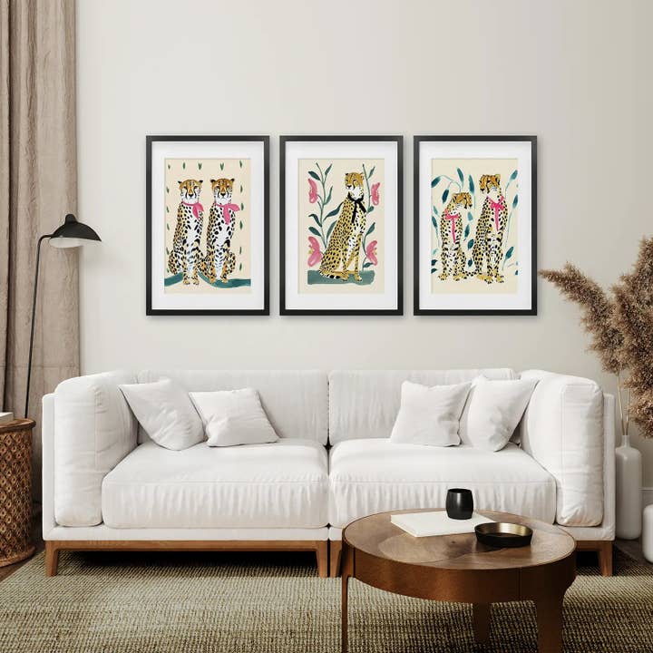 Art Lane - Wholesale Art Print - Funny Leopard Poster. Modern Wall Art Print. Beige & Pink