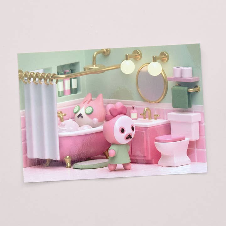 Bathroom GRWM Spa Day Print for wholesale by Canofdanchan Shop