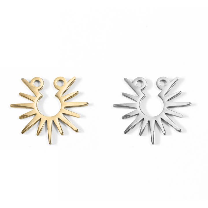18K Gold PVD Stainless Steel Sun Charm / PDL0079 for wholesale by WJW