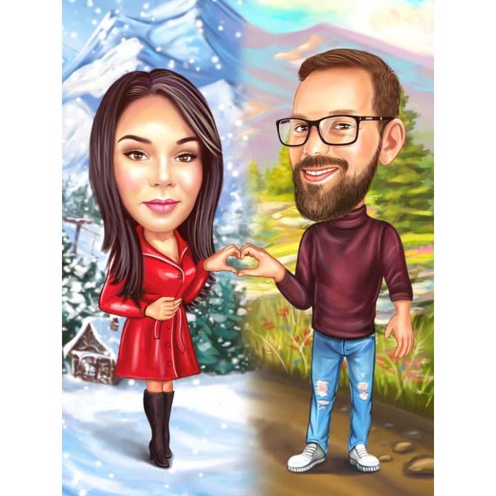 CARICATURA ROMANTICA per la vendita all'ingrosso da parte di Caricature4You