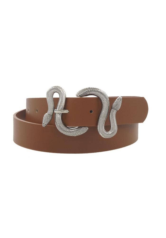 anbfashion – wholesale Belt – Women's – ANTIQUE SILVER TEXTURED SNAKE WRAP BUCKLE BELT 3301